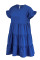 Blue Casual Solid Patchwork Fold Stringy Selvedge O Neck A Line Dresses