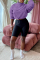 Purple Casual Solid Patchwork Turtleneck Long Sleeve Two Pieces