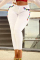 White Casual Solid Patchwork High Waist Skinny Denim Jeans