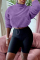 Purple Casual Solid Patchwork Turtleneck Long Sleeve Two Pieces