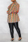 Colour Fashion Casual Print Patchwork Cardigan Turn-back Collar Outerwear