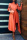 Orange Casual Solid Patchwork Asymmetrical Turtleneck Long Sleeve Dresses