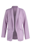 Pink Fashion Casual Solid Patchwork Cardigan Turn-back Collar Outerwear