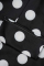 Black And White Fashion Casual Print Patchwork Turndown Collar Outerwear