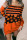 Orange Casual Print Patchwork Off the Shoulder Long Sleeve Dresses