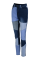 Fuchsia Casual Color Block Patchwork Mid Waist Skinny Denim Jeans