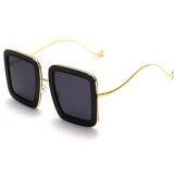 Black Party Solid Patchwork Sunglasses