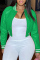 Green Fashion Casual Solid Patchwork Cardigan O Neck Outerwear