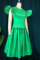 Green Elegant Solid Patchwork Flounce O Neck Evening Dress Dresses