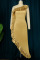 Gold Elegant Solid Patchwork Flounce Asymmetrical Oblique Collar Evening Dress Dresses