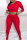 Red Casual Solid Patchwork V Neck Long Sleeve Two Pieces