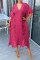 Tangerine Red Sexy Solid Tassel Hollowed Out Patchwork V Neck Beach Dress Dresses