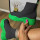 Green Casual Patchwork Contrast Fish Mouth Comfortable Out Door Shoes