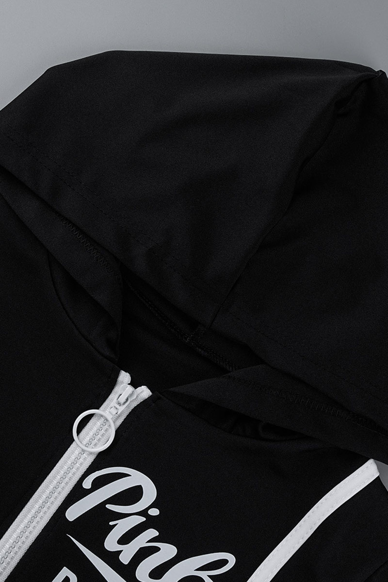 Casual Solid Patchwork Hooded Collar Long Sleeve Two Pieces(6 Colors)