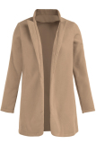 Brown Fashion Casual Long Sleeve Regular Sleeve Solid Coats