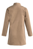 Army Green Fashion Casual Long Sleeve Regular Sleeve Solid Coats
