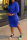 Royal Blue Casual Solid Patchwork Slit Hooded Collar Long Sleeve Dresses