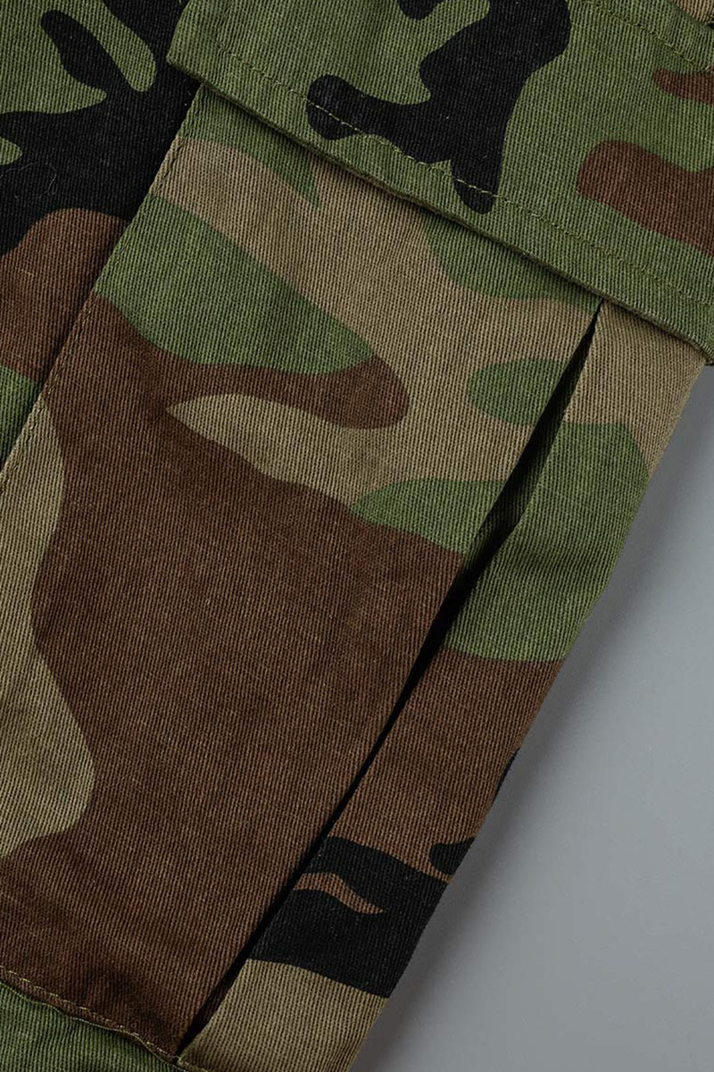 Wholesale Camouflage Casual Print Camouflage Print Patchwork Pocket ...