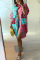 Multicolor Long Plaid Contrast Double Pocket Versatile Shirt Dress