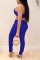Blue adult Sexy Fashion Two Piece Suits Patchwork diamonds Solid pencil Sleeveless
