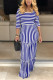Blue Sexy Striped Featuring Mopping Dress