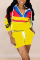 Yellow Casual Patchwork Sports Two-piece Set