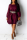 Wine Red Casual lantern sleeve Long Sleeves O neck Lantern skirt Knee-Length Solid Casual Dresses