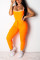 Orange Sexy Hollow Out Two-piece Set