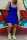 Blue Fashion Casual Sling Short Dress