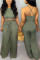 Army Green Sexy Sling Two-piece Set