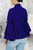 Green Chiffon O Neck Long Sleeve Solid Patchwork Long Sleeve Tops