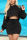Black Fashion adult Sexy Two Piece Suits Bandage Solid Hip skirt Long Sleeve