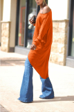 Black adult Casual Fashion Cap Sleeve Long Sleeves O neck Asymmetrical Mid-Calf asymmetrical hol