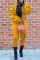 Yellow Stylish Casual Lantern Sleeve Two-Piece Suit
