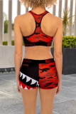 PlaidPrint Fashion Sexy Swimsuit Two Piece Set