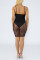 Black Sexy Fashion Spaghetti Strap Sleeveless Slip Sheath Solid split Club Dresses