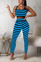 Blue Sexy Fashion Sleeveless Skinny Jumpsuit