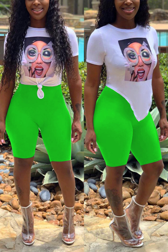 Green Fashion Irregular Two-piece Set