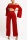 Red Fashion Solid Color Long Sleeve Umbilical One-Shoulder Jumpsuit