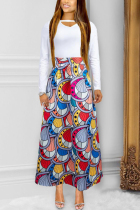 Multicolor Fashion Positioning Printing Skirt (Only Skirt)