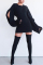 White Casual Bubble sleeves Long Sleeves O neck Hip skirt skirt ruffle Solid hollow out Patchwor
