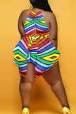 Multicolor Sexy Fashion Printed Striped Romper