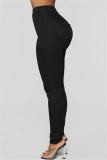 Black Fashion Sexy Solid Color Trousers