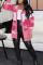 Pink Casual Print Camouflage Print Patchwork Outerwear