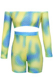 Yellow Sexy Fashion Openwork Beach Two-Piece Suit