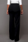Black Trendy High Waist Double-breasted Decorative Pants