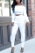 White Sexy Two Piece Suits Solid pencil Long Sleeve