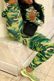 Camouflage Casual Camouflage Two Piece Suits pencil Long Sleeve Two-piece Pants Set