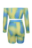 Blue Sexy Fashion Openwork Beach Two-Piece Suit