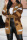 Yellow Casual Print Camouflage Print Patchwork Outerwear